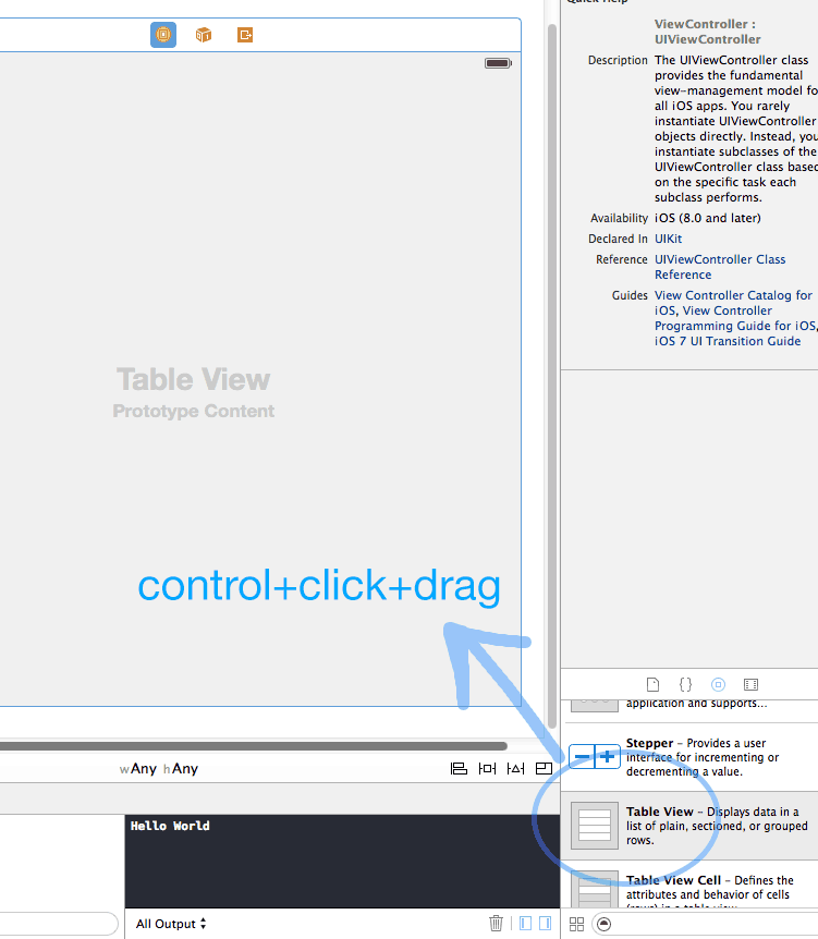 UITableView drag on to StoryBoard
